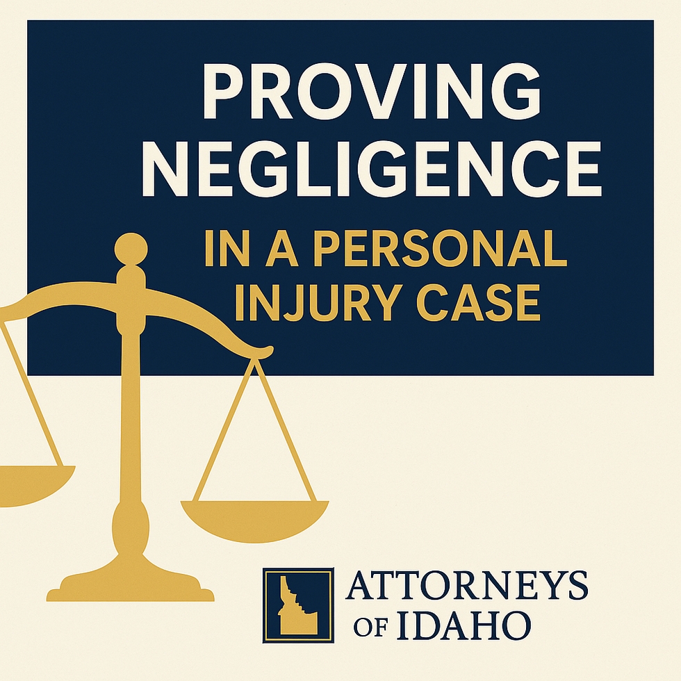 proving negligence in a pi Idaho case
