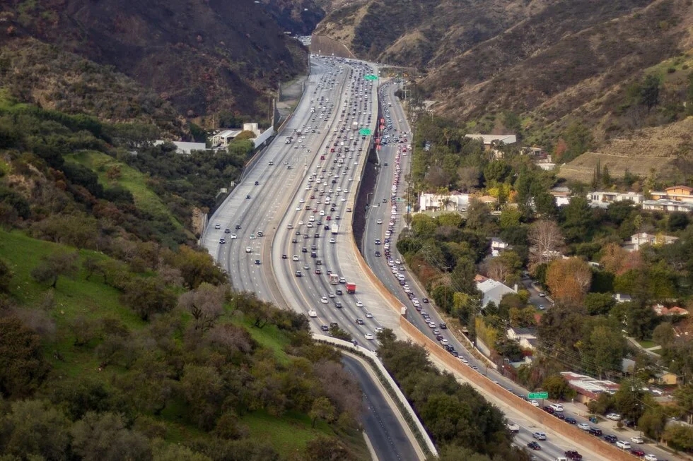 highway traffic aerial view