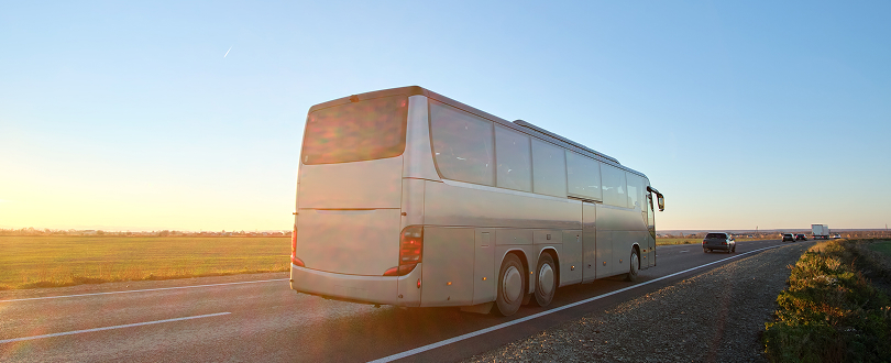 bus driving on highway